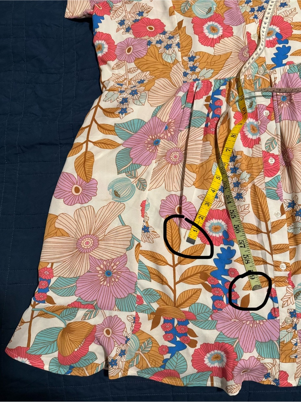 Tolani Floral Tiered Button Front Short Sleeve Dress with pockets, Women’s XL - Picture 13 of 15